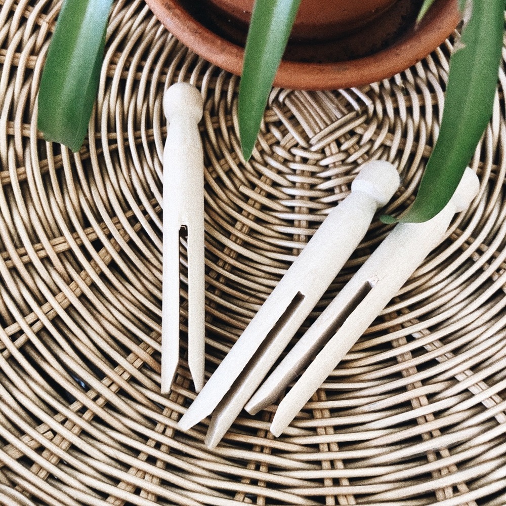 Vintage style wooden clothespins